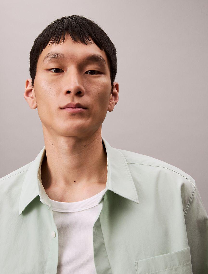Cotton Poplin Relaxed Button-Down Shirt  Product Image