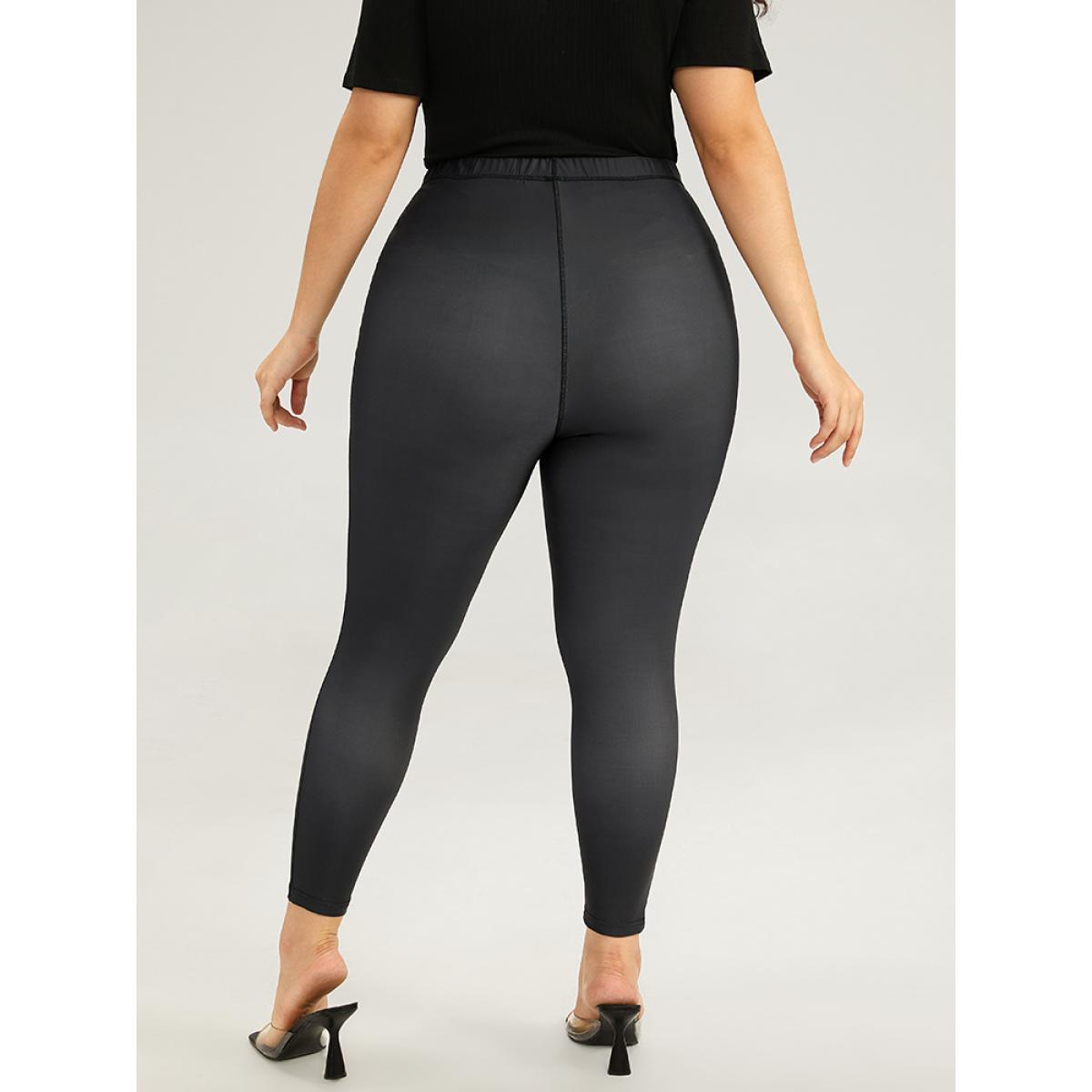 Plus Size Halloween Skull Print High Rise Skinny Leggings Women Black Elegant High stretch Skinny High Rise Festival-Halloween Leggings BloomChic 18-20/2X Product Image