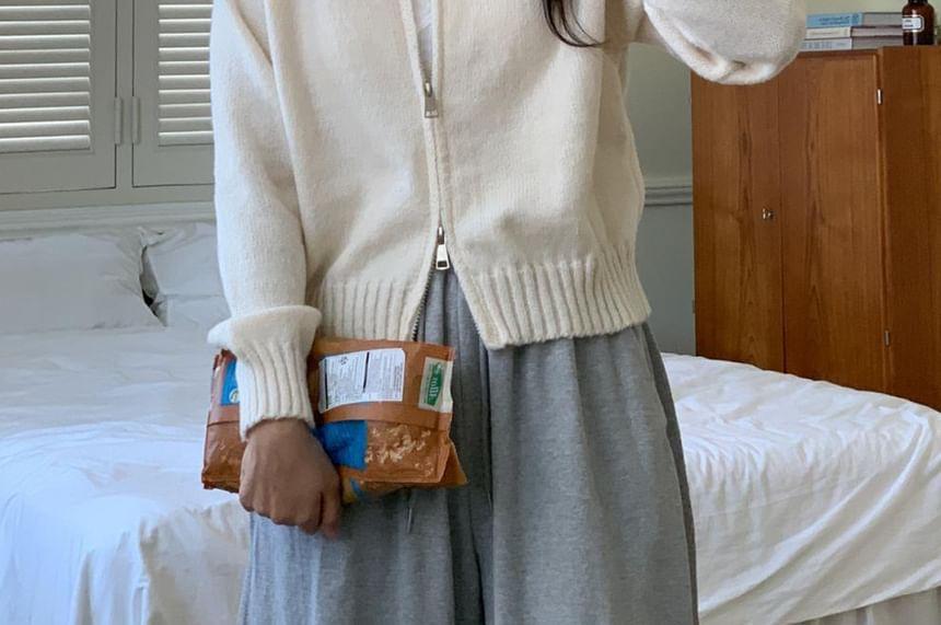 Plain Zip Cardigan Product Image