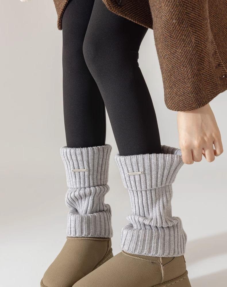 Plain Ribbed Knit Leg Warmers Product Image