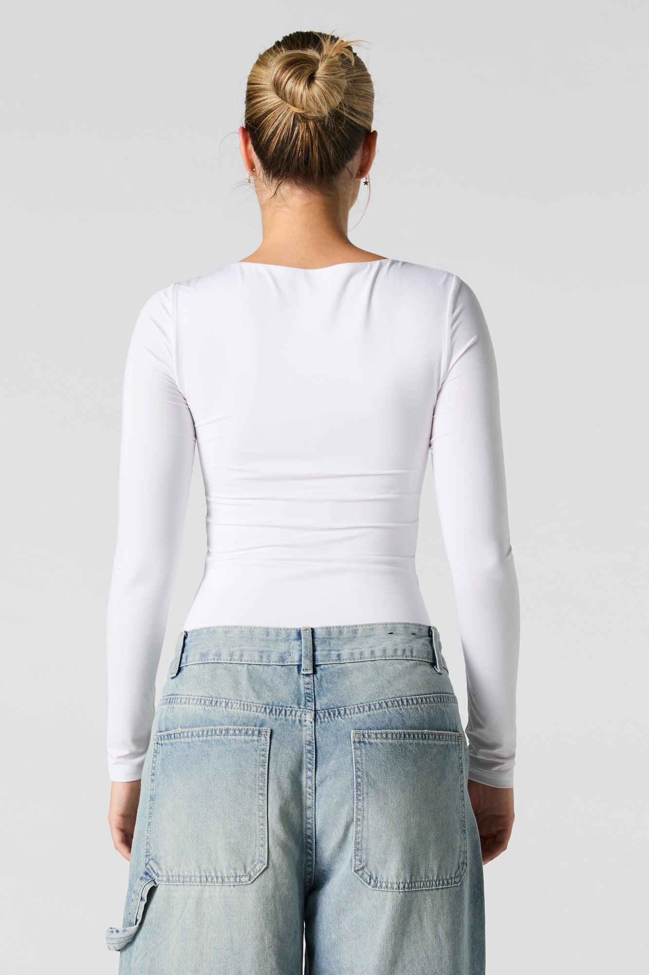 Scoop Neck Long Sleeve Bodysuit Female Product Image