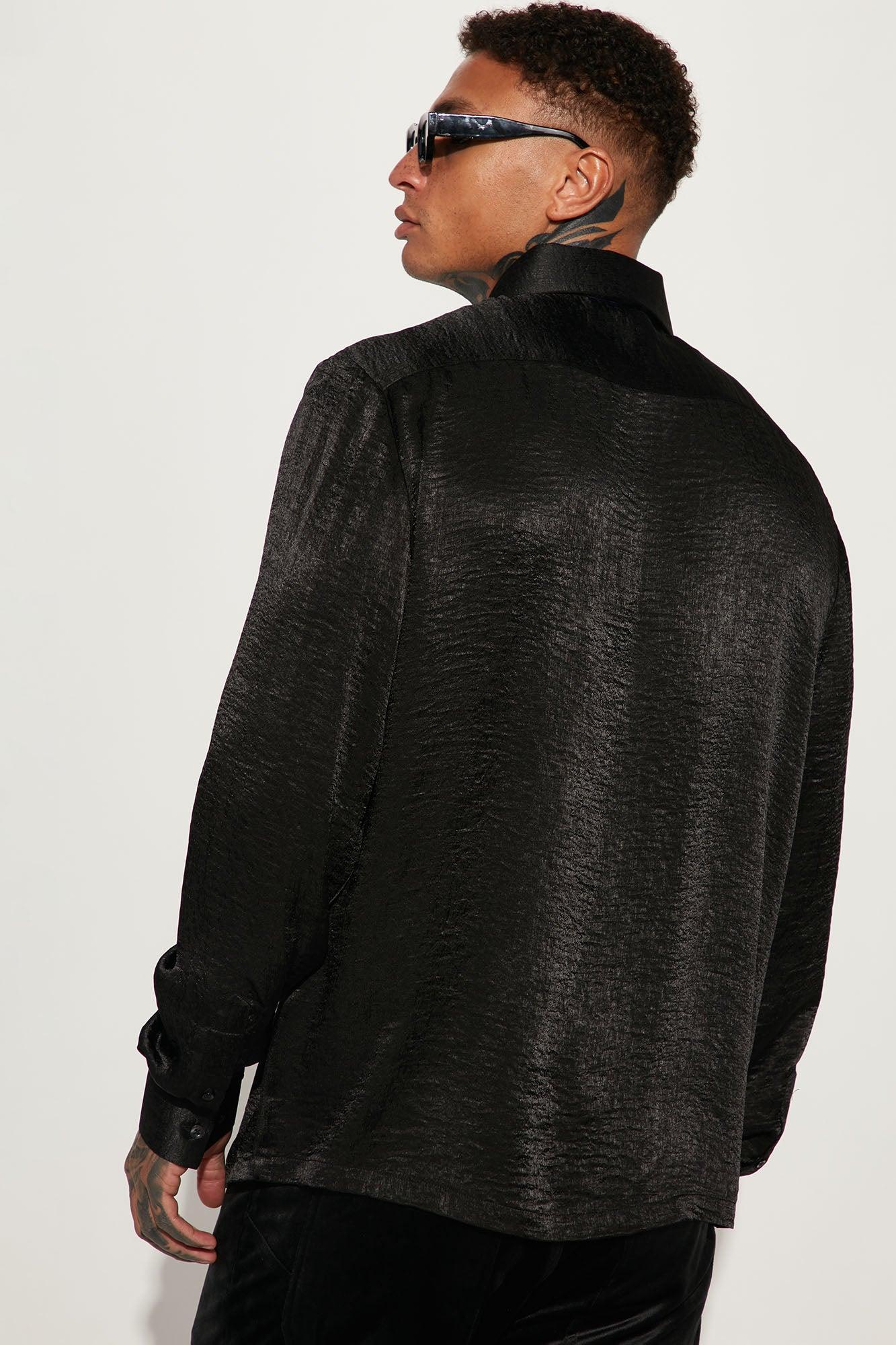 Currency Long Sleeve Button Up Shirt - Black Product Image