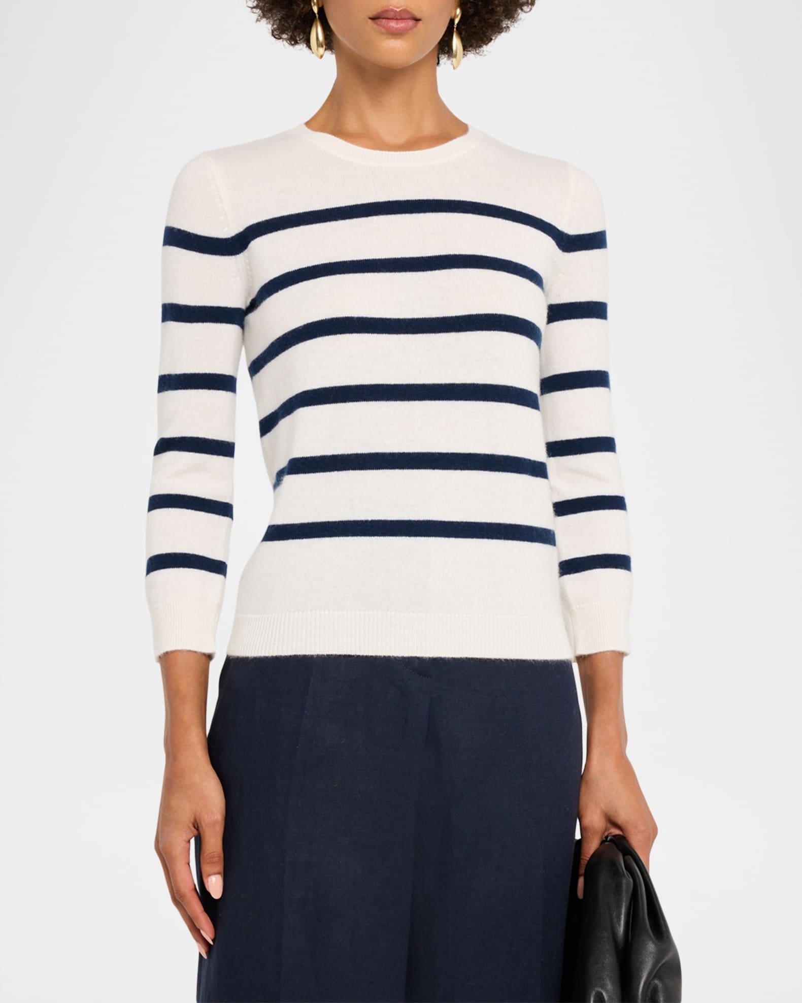 Cashmere Striped Crewneck Product Image