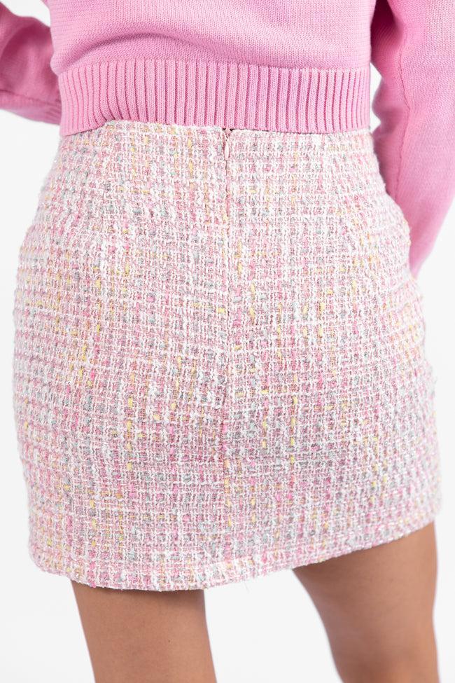 This Time Pink Multi Tweed Skort FINAL SALE Product Image