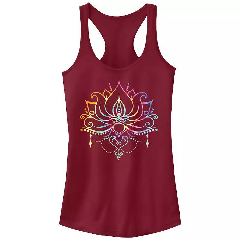 Juniors' Radial Tie-Dye Lotus Bloom Graphic Tank Top, Girl's, Size: XS, Blue Product Image