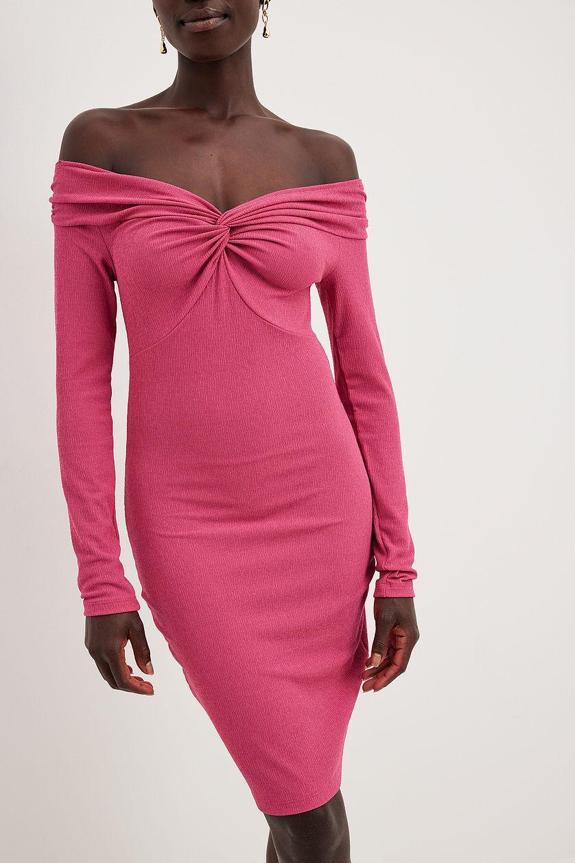 Off Shoulder Twist Mini Dress Product Image
