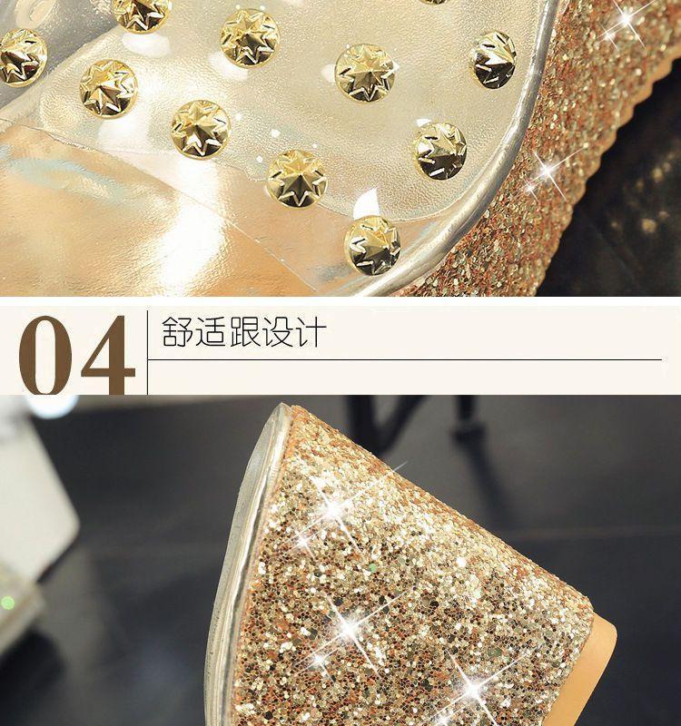 Glittered Wedge Slide Sandals Product Image