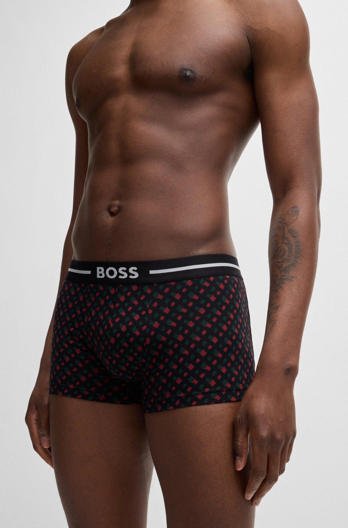 Three-pack of stretch-cotton trunks with logo waistbands Product Image