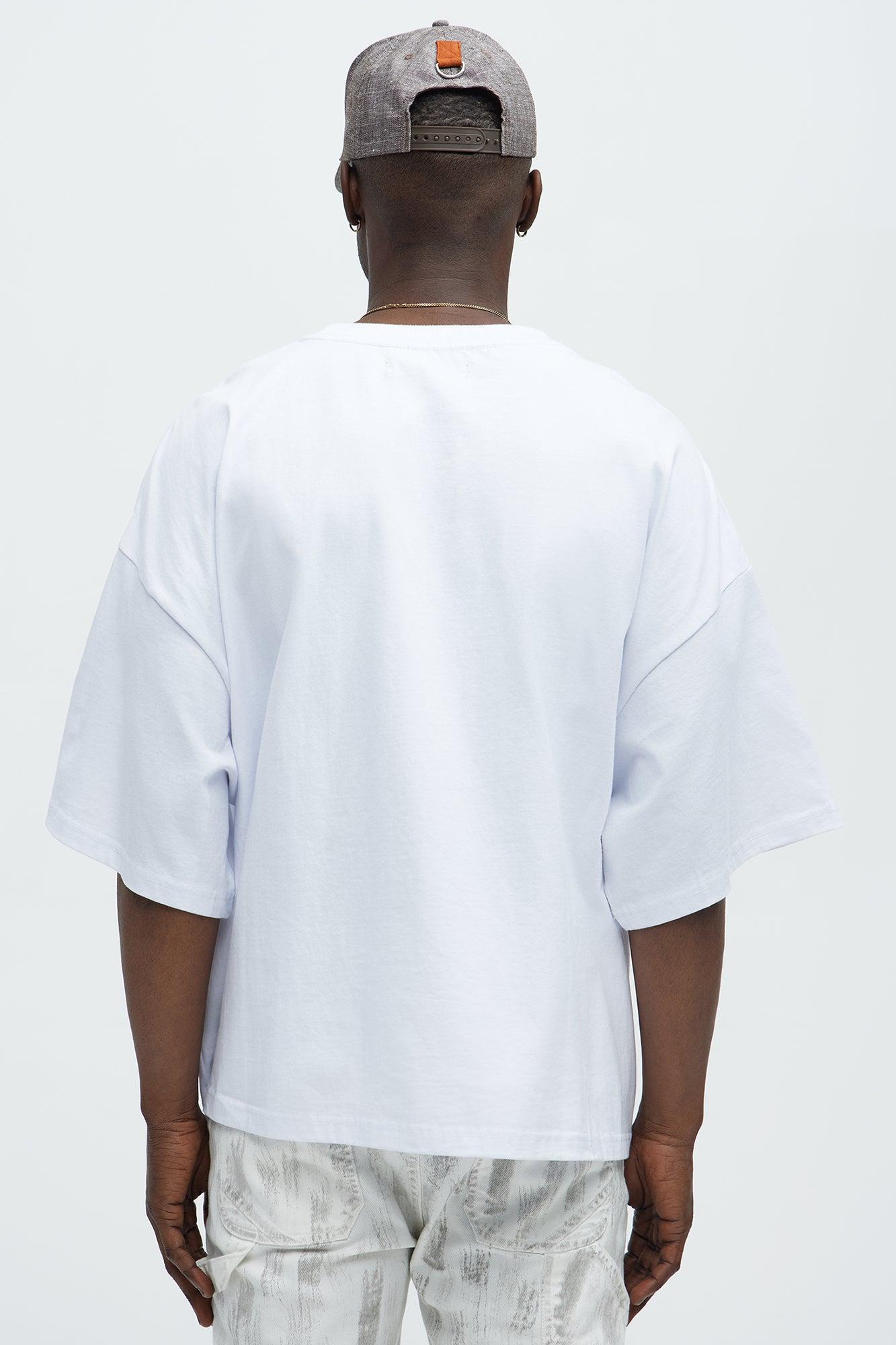 Boxy Cropped Heavyweight Short Sleeve Tee - White Product Image