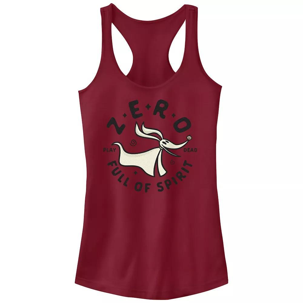Disney's The Nightmare Before Christmas Zero Full Of Spirit Play Dead Juniors' Racerback Tank Top, Girl's, Size: XXL, Red Product Image