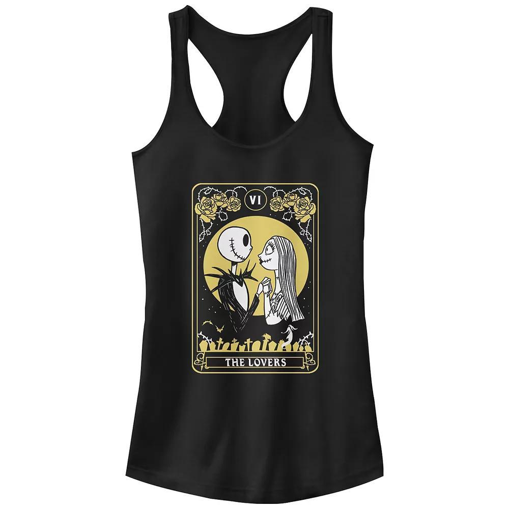 Disney's The Nightmare Before Christmas Jack Skellington And Sally The Lovers Juniors' Racerback Tank Top, Girl's, Size: Small, Black Product Image