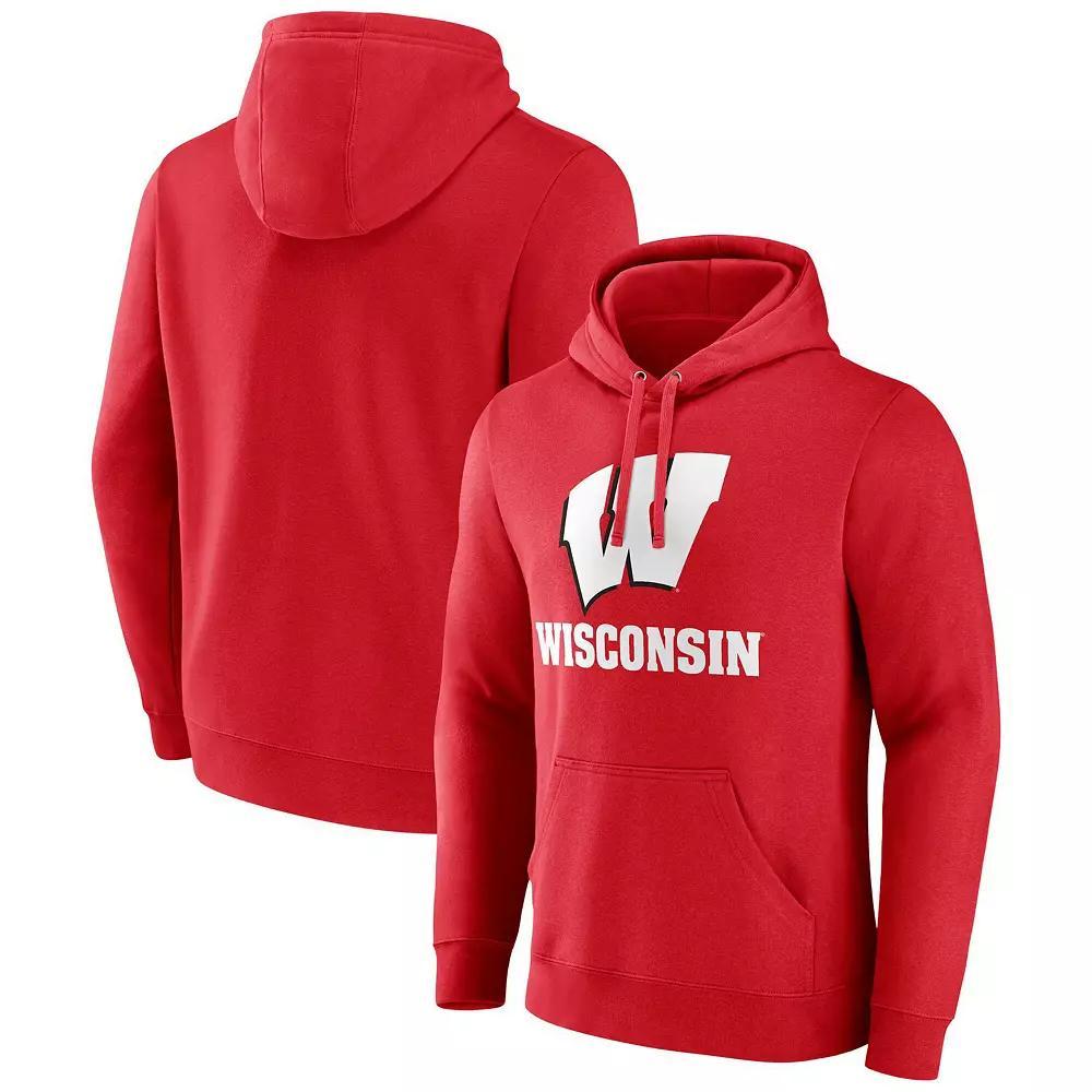 Mens Fanatics Wisconsin Badgers Team Lockup Pullover Hoodie Product Image