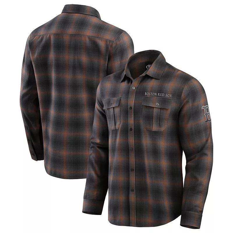 Men's Darius Rucker Collection by Fanatics Tan Baltimore Orioles Classic Flannel Long Sleeve Button-Up Shirt, Size: Medium, Team Product Image