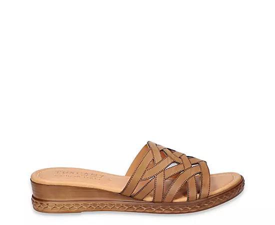 Easy Street Edda Tuscany Women's Wedge Slide Sandals, Size: 8, Red Product Image