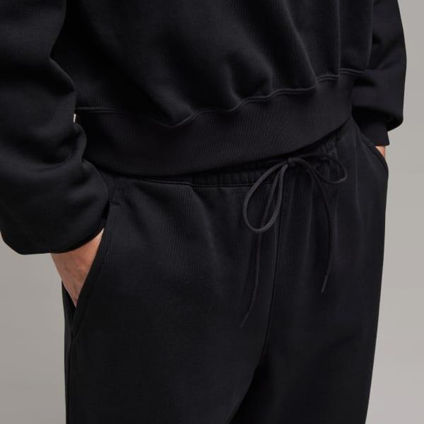 adidas Y-3 French Terry Wide Leg Pants Black S Womens Product Image