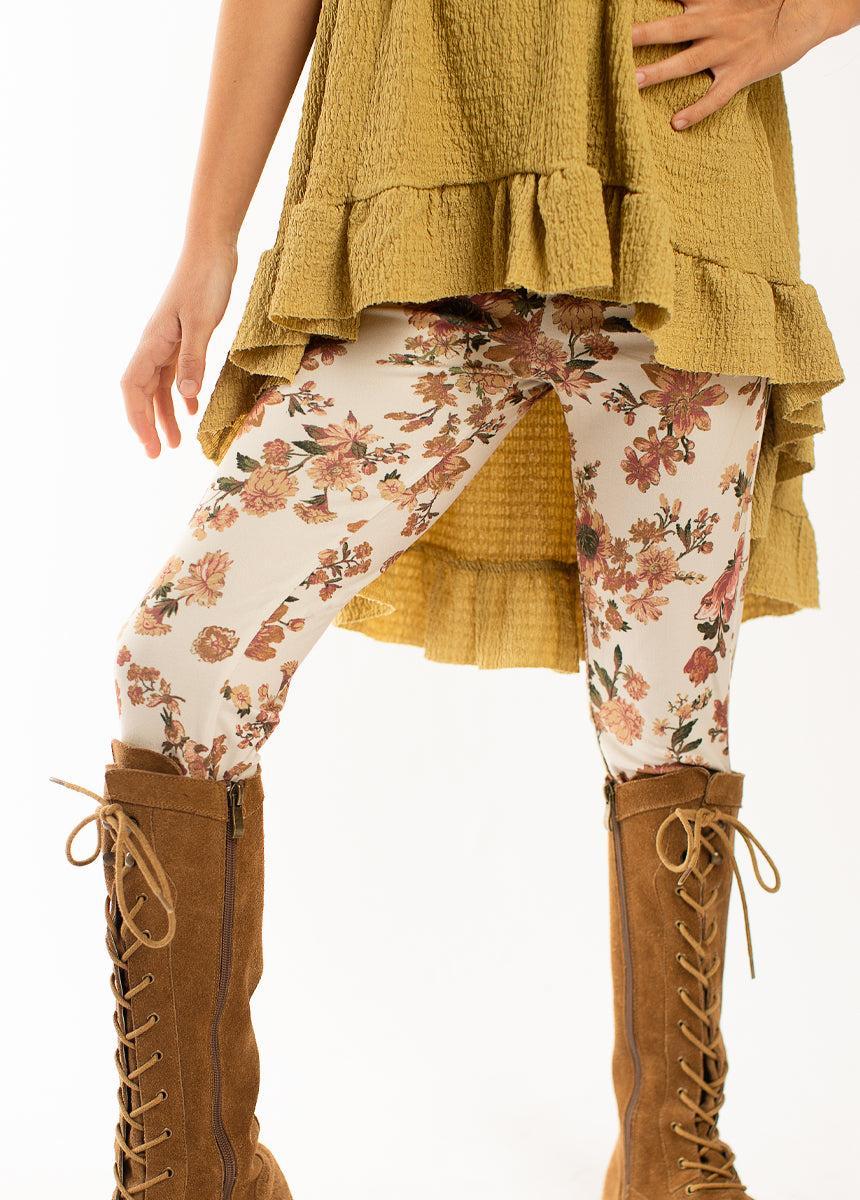 Victoria Legging in Sand Floral Girls Product Image