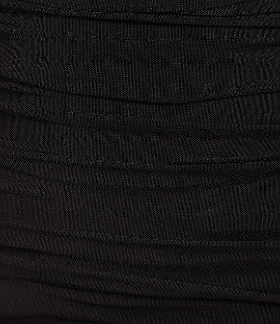 City Vibe Square Neck Bow Slits Long Sleeve Ruched Bodycon Dress Product Image