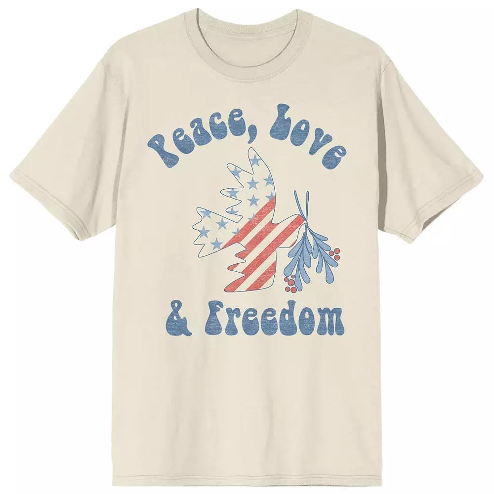 Men's Americana Peace Love Tee, Size: XL, Beige Product Image