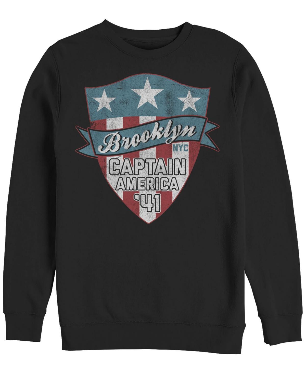 Juniors' Marvel Captain America Brooklyn Shield Logo Fleece, Girl's, Size: 3XL, Black Product Image