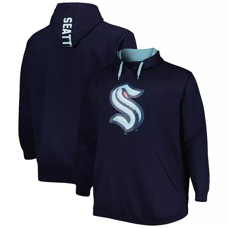 Mens Deep Sea Blue Seattle Kraken Big & Tall Fleece Pullover Hoodie Krk Blue Product Image