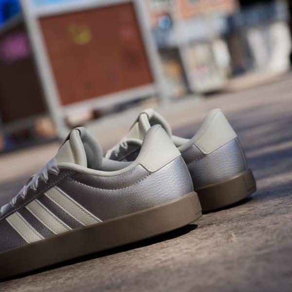 adidas VL Court 3.0 Shoes Silver Metallic M 8 / W 9 Unisex Product Image