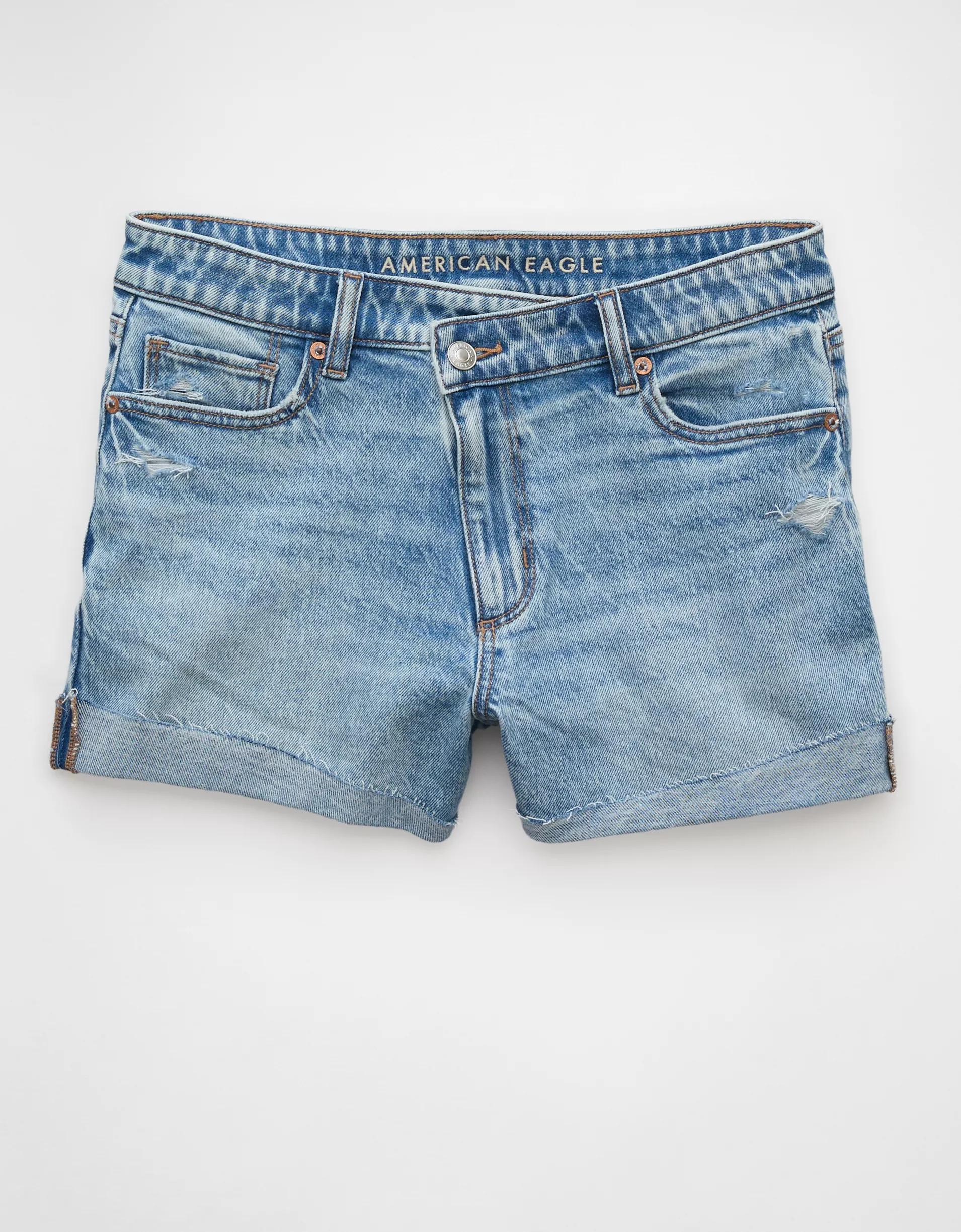 AE Stretch Ripped Denim Mom Short Product Image