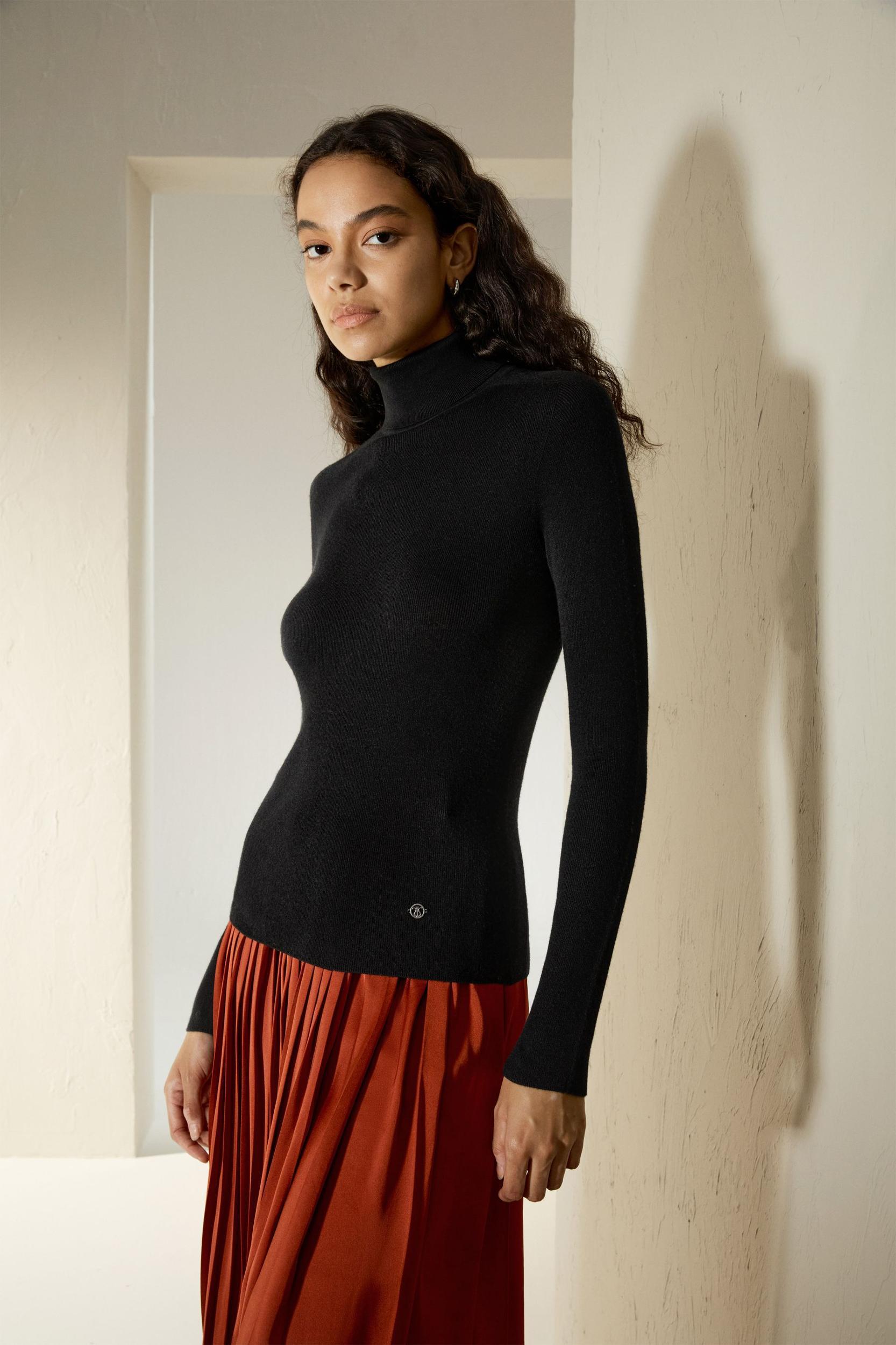 Seamless Silk-Cashmere Blend Turtleneck Sweater Product Image