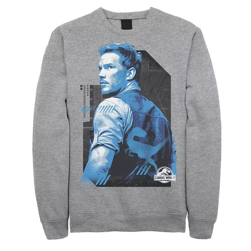 Men's Jurassic World Owen Blue Tone Portrait Sweatshirt, Size: Large, Athletic Grey Product Image