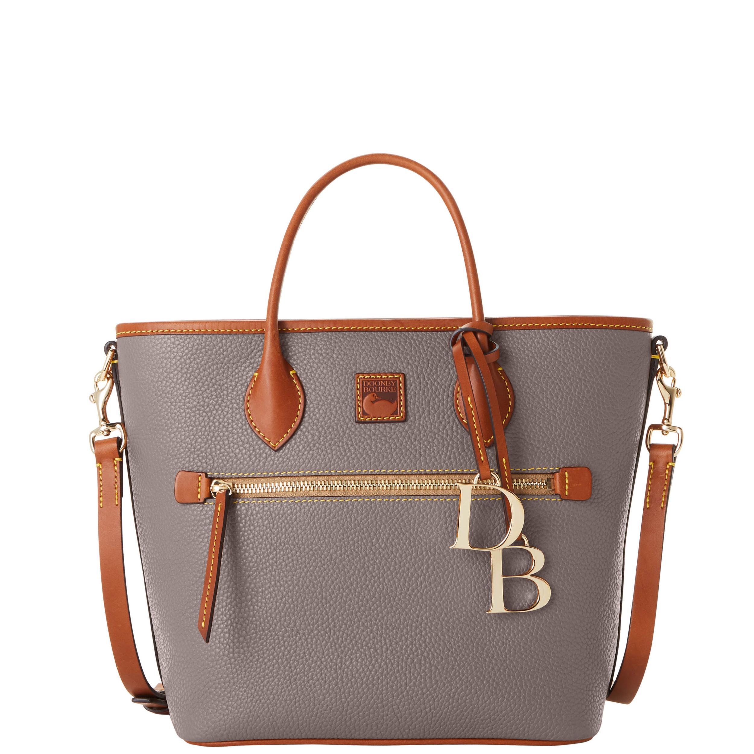 Dooney & Bourke Womens Pebble Grain Handle Leather Tote Shopping Bag in Black Product Image