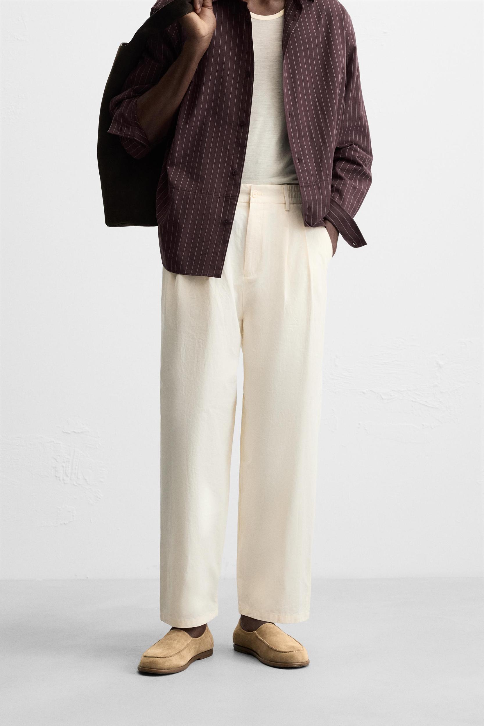 PLEATED CHINO PANTS Product Image