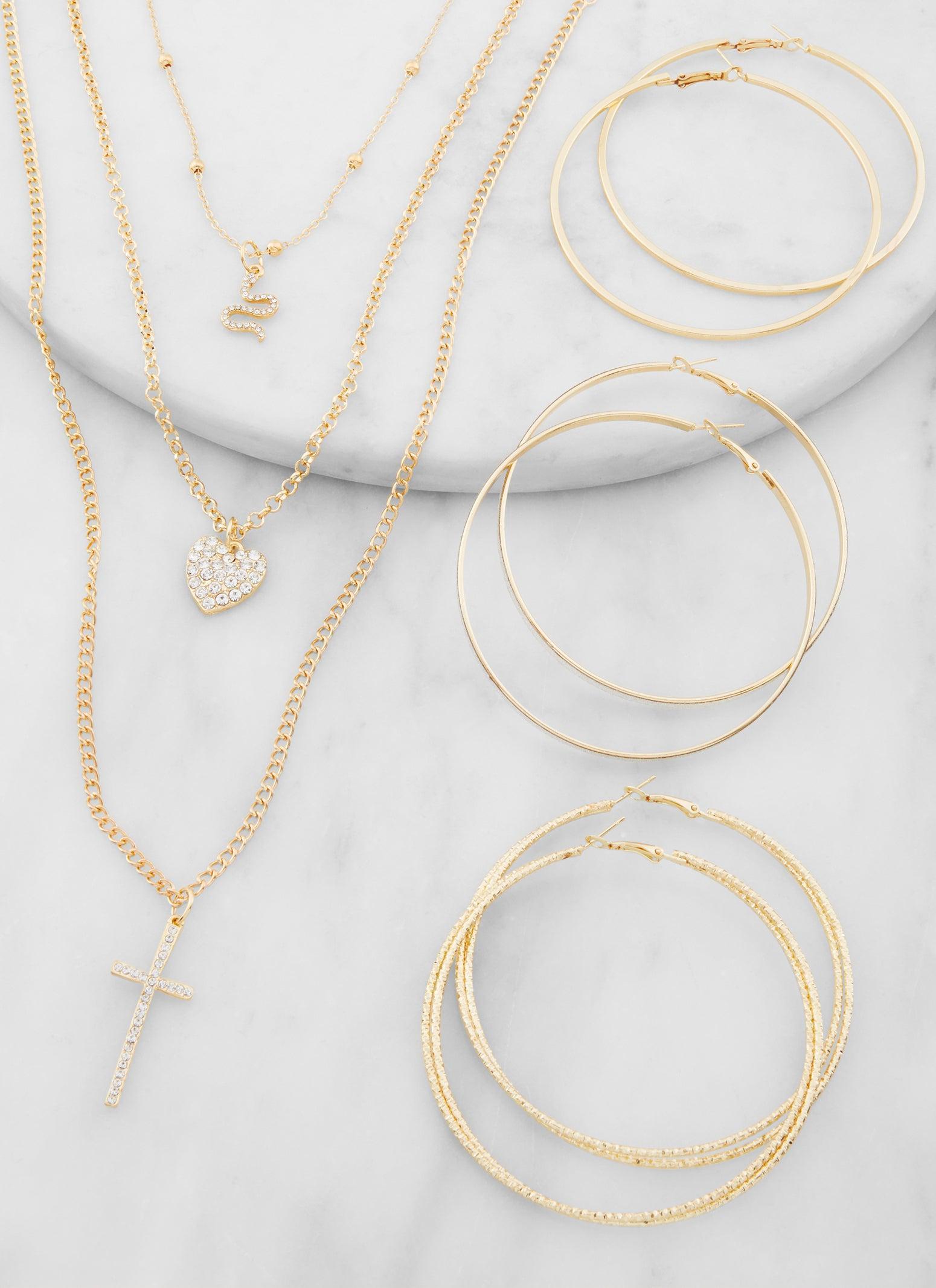 Assorted Stud and Hoop Earring Set of 6 Female Product Image