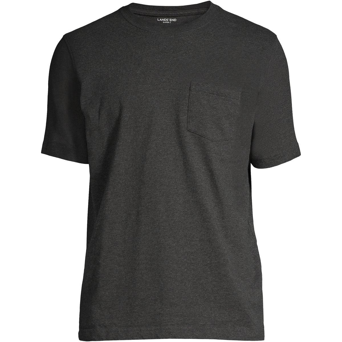 Big & Tall Lands' End Super Pocket Tee, Men's, Size: Large Tall, Gray Grey Product Image