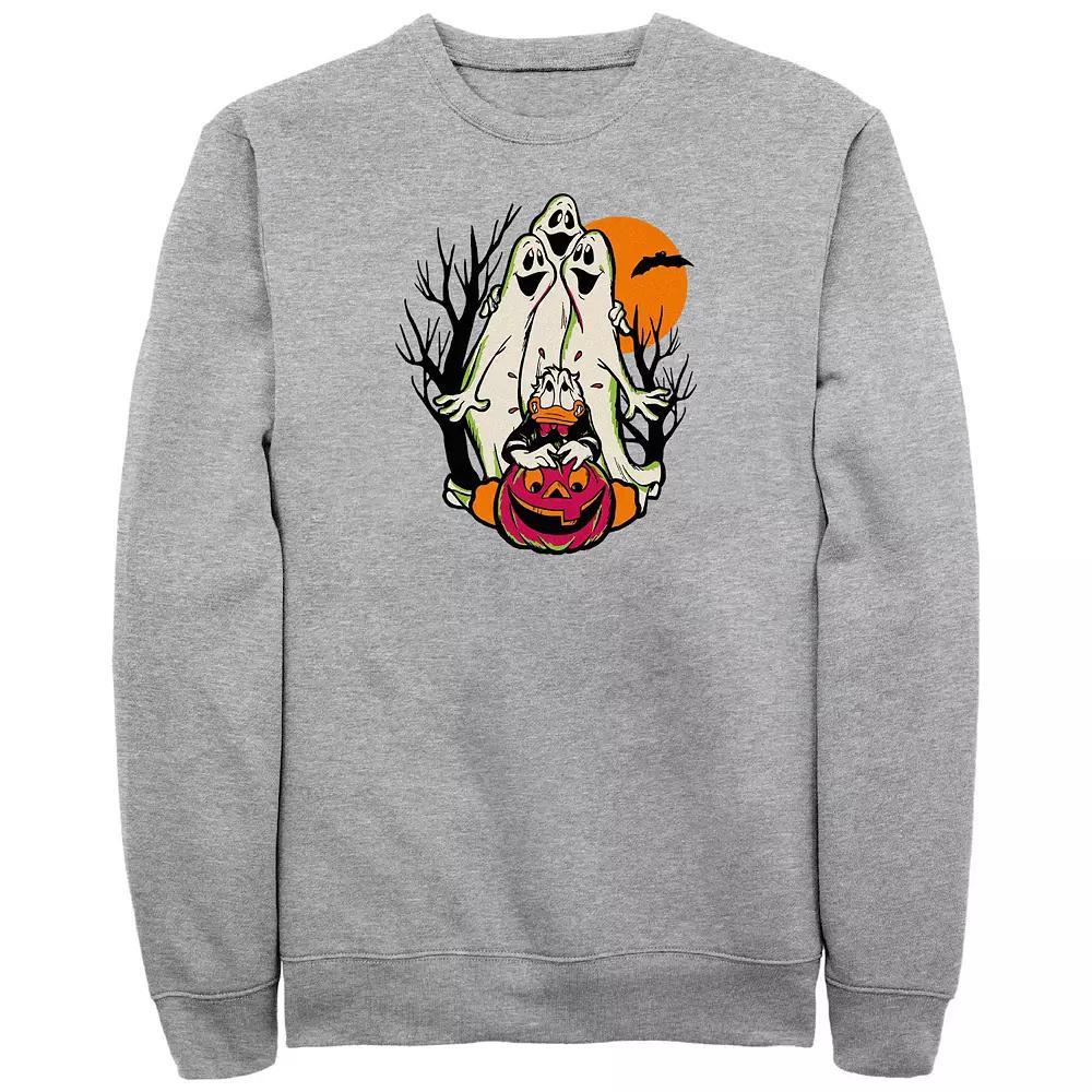 Disney's Hundred Donald Duck Scared Of Ghosts Men's Graphic Fleece, Size: 4XB, Athletic Grey Product Image
