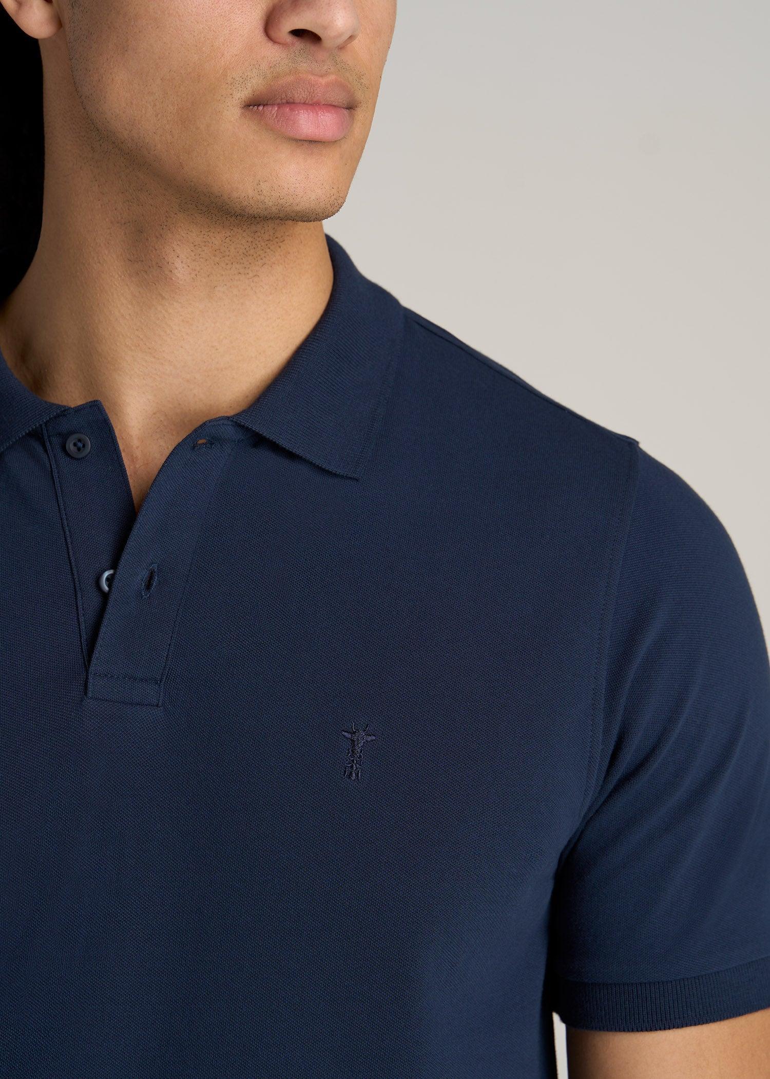 Men's Tall Classic Polo with Embroidered Logo in Marine Navy Product Image
