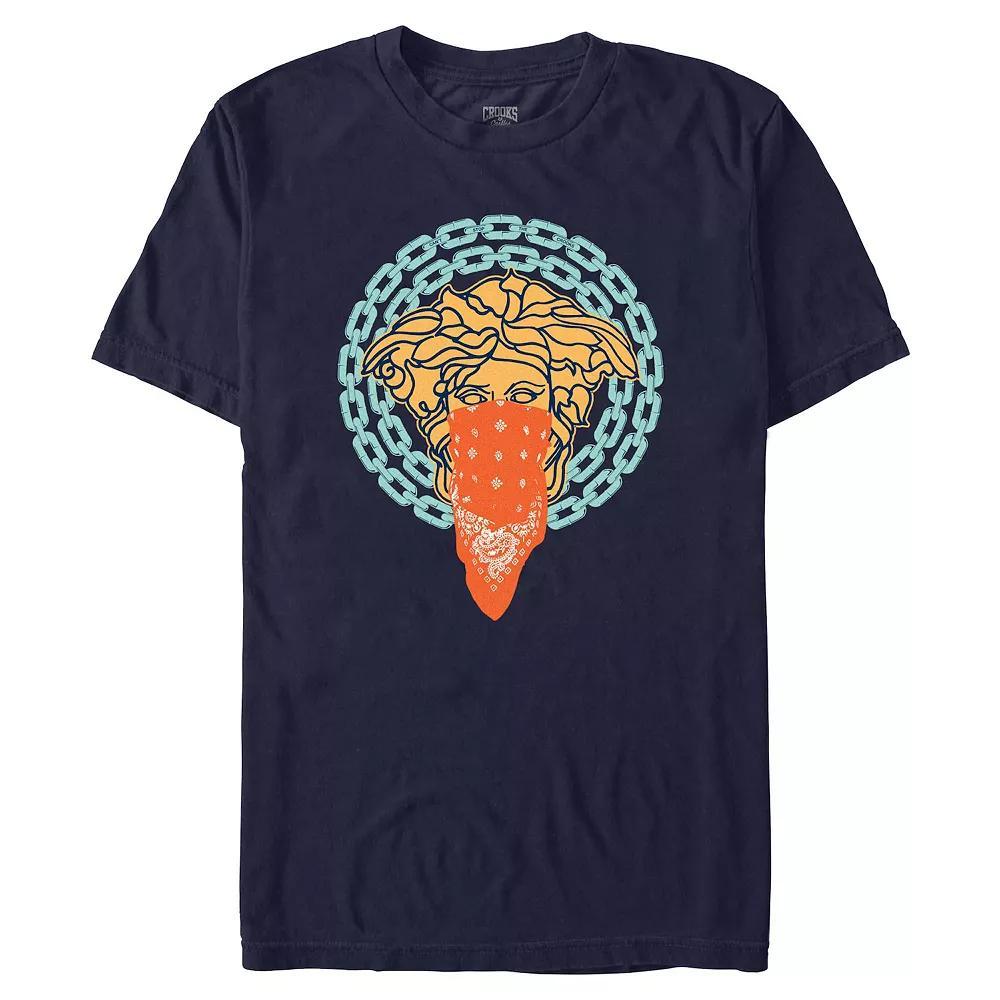 Men's Crooks And Castle Medusa Bandit Graphic Tee, Size: 3XL, Blue Product Image