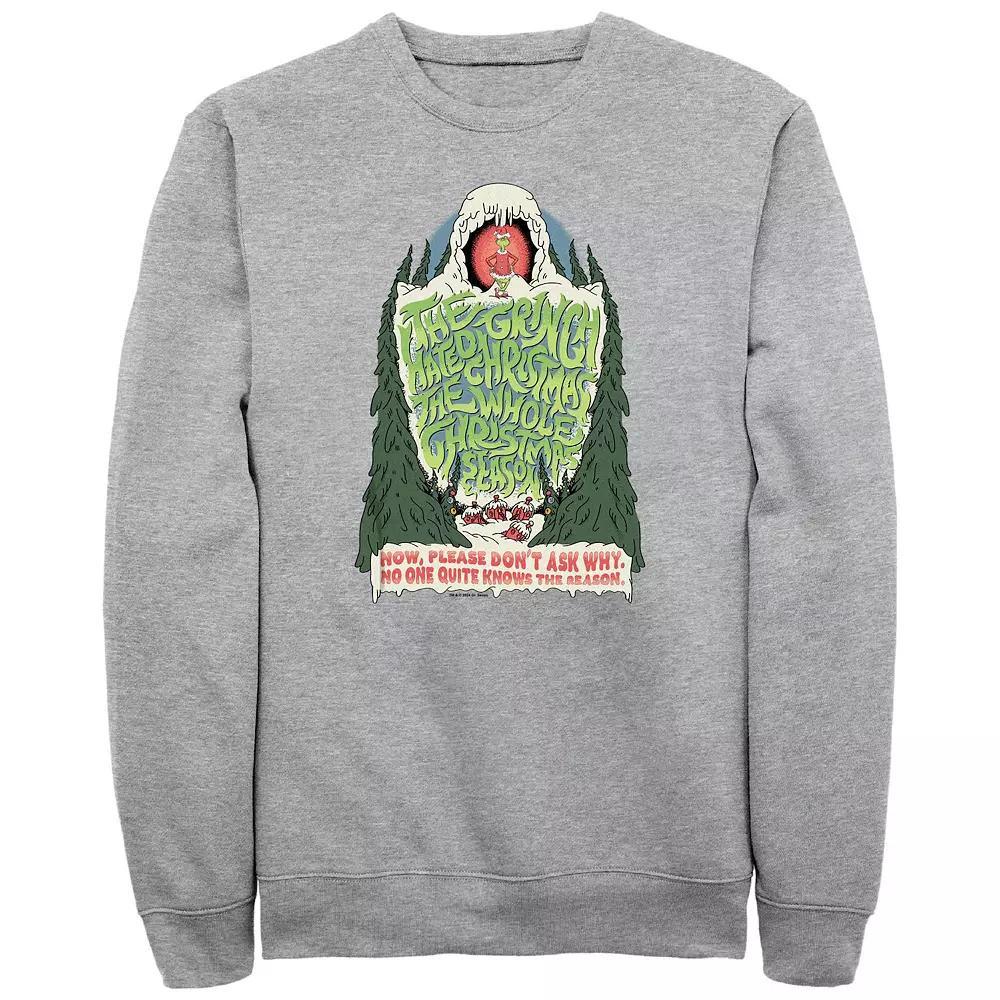 Big & Tall Dr. Seuss Grinch Hated Christmas Graphic Fleece, Men's, Size: Large Tall, Athletic Grey Product Image