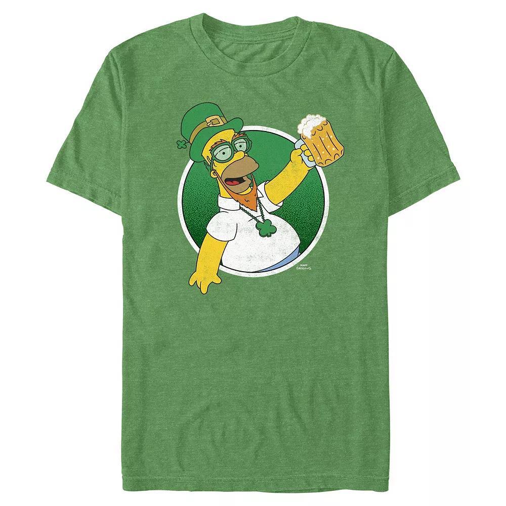 Big & Tall The Simpsons Homer Leprechaun With Beer Graphic Tee, Men's, Size: Large Tall, Kelly Grey Product Image