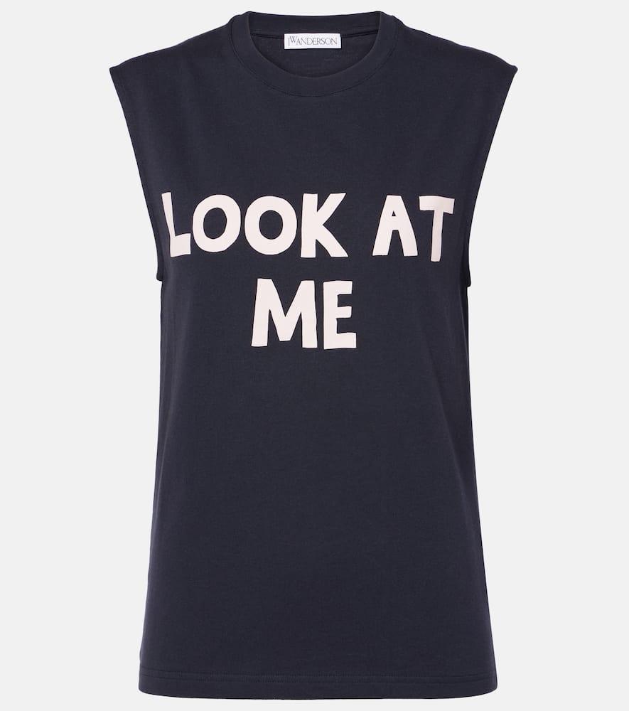 JW ANDERSON Printed Cotton Jersey Tank Top In Blue Product Image