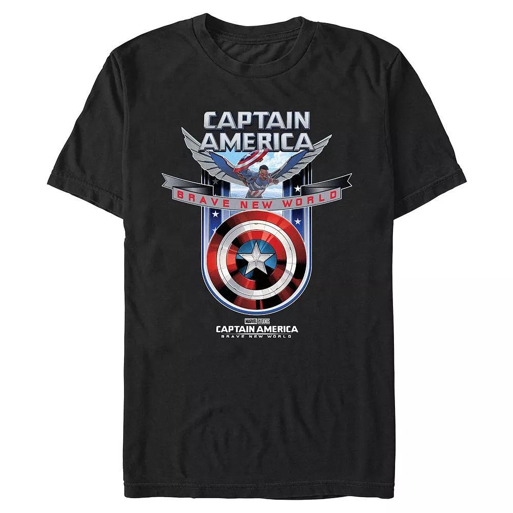 Big & Tall Marvel Captain America Brave New World New Captain Graphic Tee, Men's, Size: 3XL Tall, Black Product Image