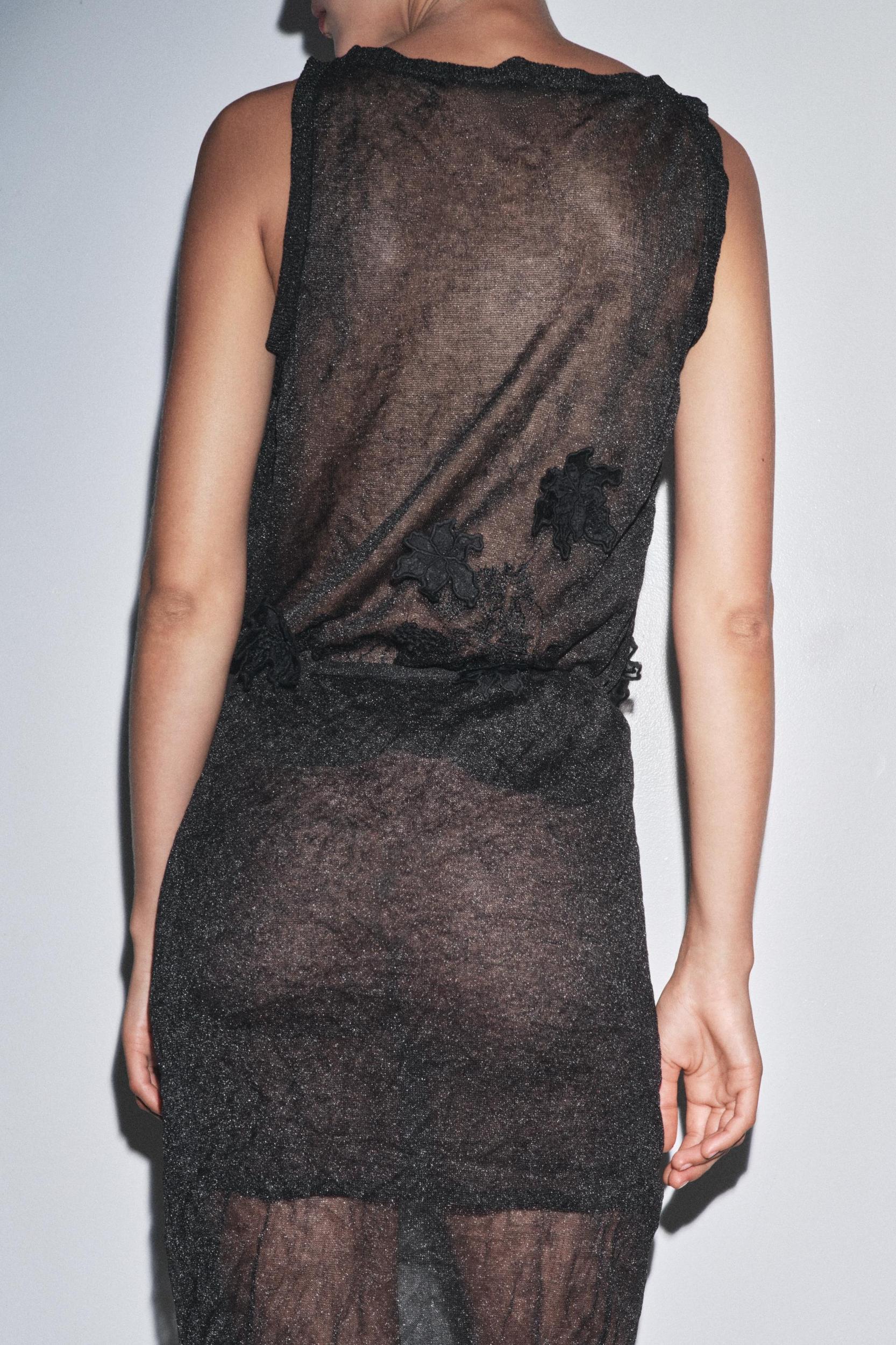 SEMI-SHEER STRUCTURED KNIT SKIRT Product Image