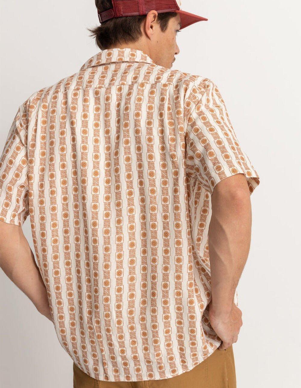 RHYTHM Tile Stripe Mens Button Up Shirt - NATURAL Product Image