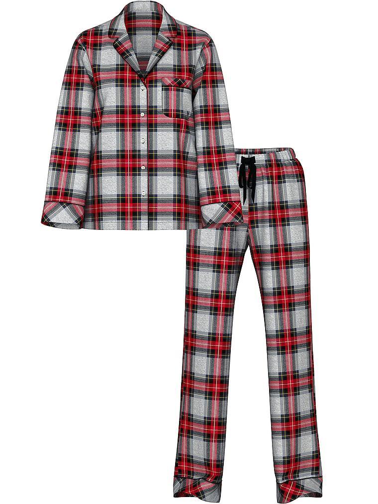 Flannel Popover Long Pajama Set Product Image