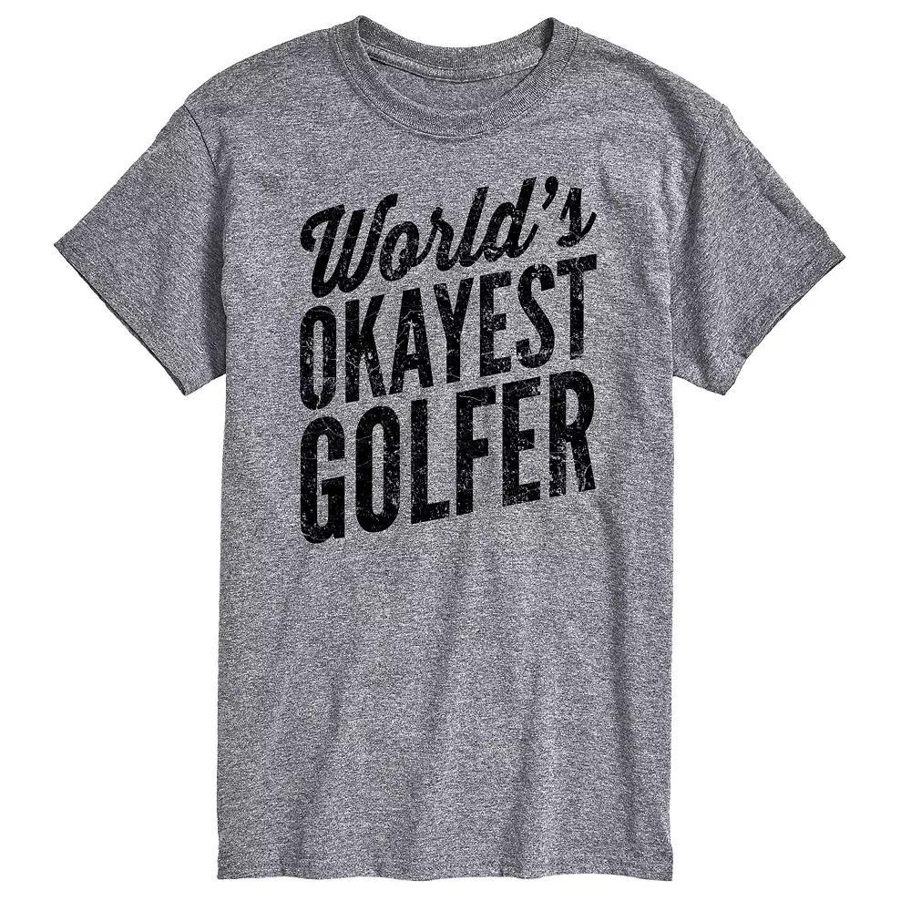 Big & Tall "Worlds Okayest Golfer" Graphic Tee, Men's, Size: 3XB, Gray Product Image