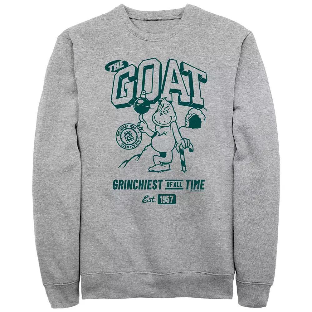 Big & Tall Dr. Seuss Grinch The Goat Graphic Fleece, Men's, Size: Large, Athletic Grey Product Image