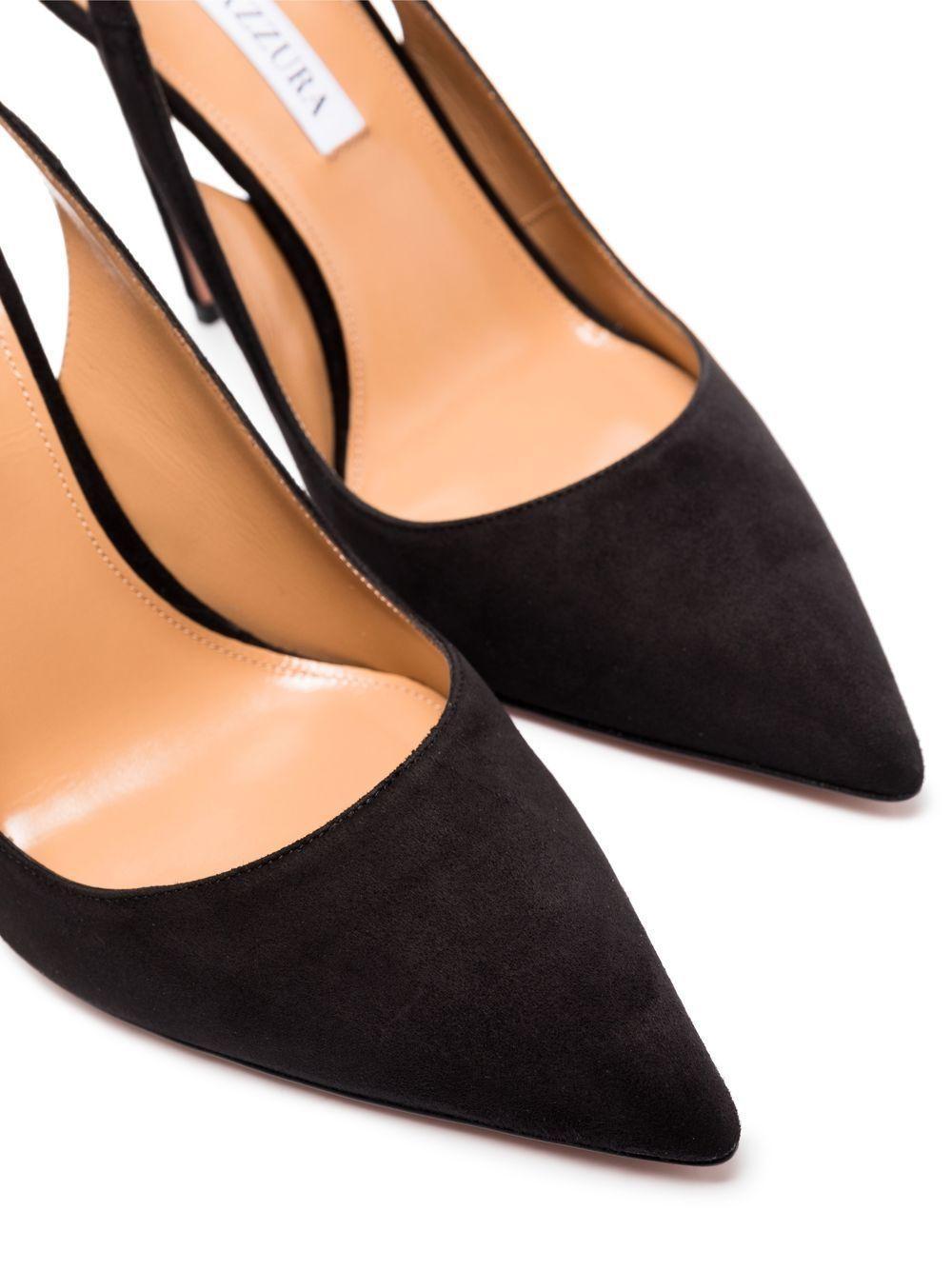 AQUAZZURA Bow Tie 85 Suede Pumps In Black Product Image
