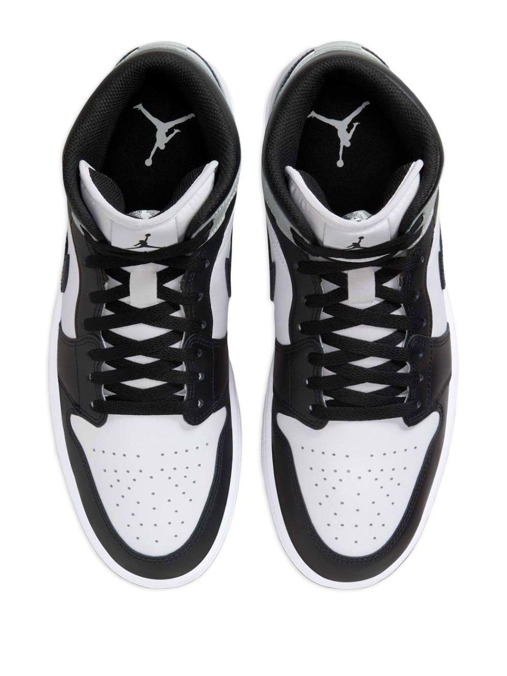 Air Jordan 1 Mid "Barons - White/Light Smoke Grey/Black" sneakers Product Image