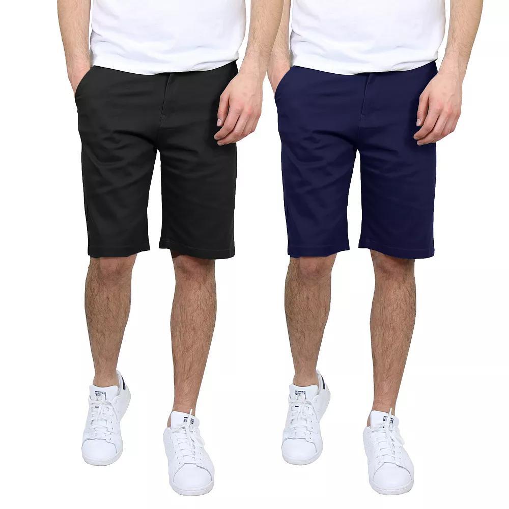 Men's Galaxy 10.5" Slim-Fit Cotton Flex Chino Shorts 2-Pack, Size: 38, Black Navy Product Image