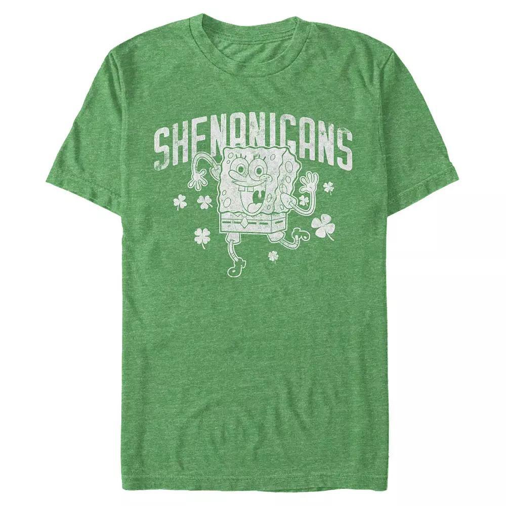 Big & Tall SpongeBob SquarePants Happy Shenanigans Graphic Tee, Men's, Size: 4XL Tall, Kelly Grey Product Image