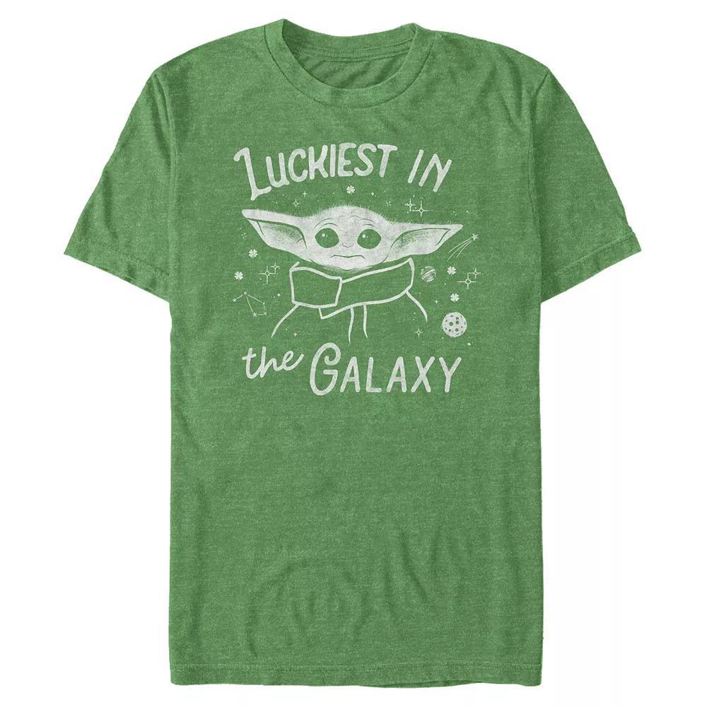 Big & Tall Star Wars The Mandalorian Luckiest In The Galaxy Graphic Tee, Men's, Size: XXL Tall, Kelly Grey Product Image