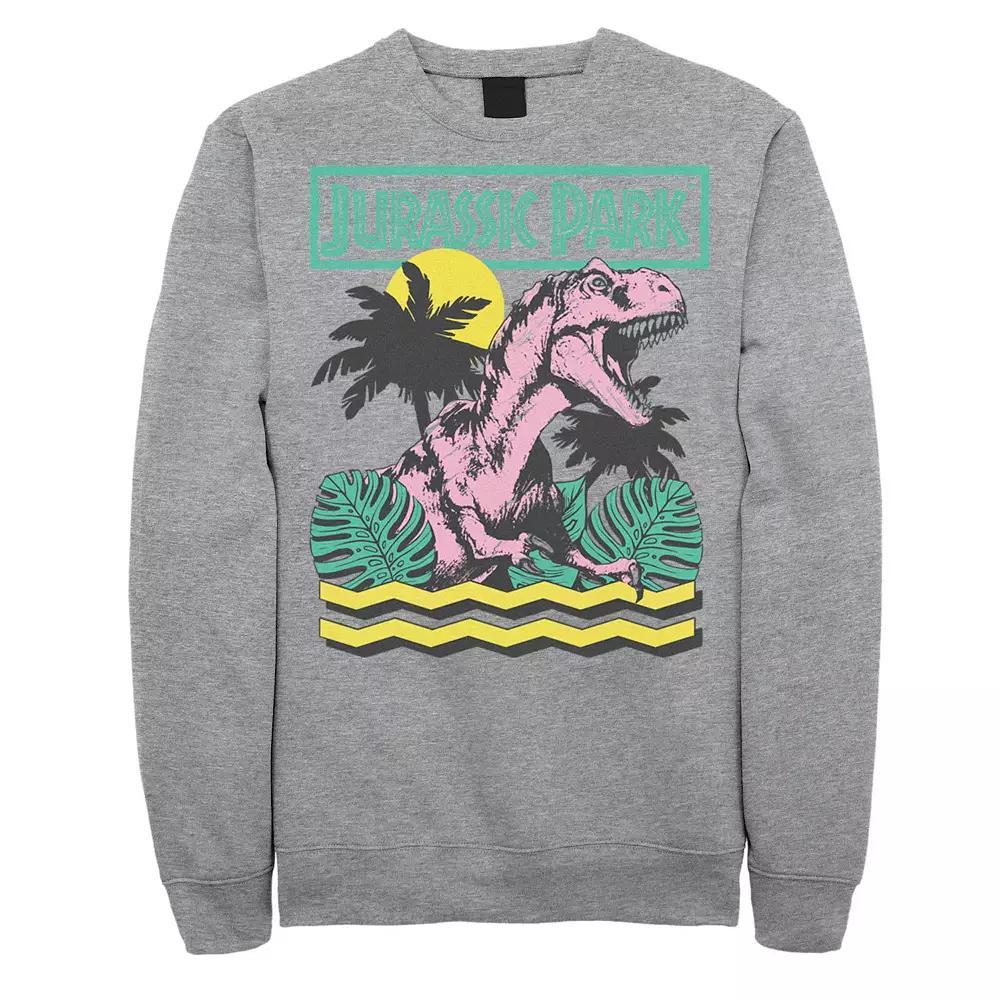Men's Jurassic Park Vintage T-Rex Roar Retro Sweatshirt, Size: XXL, Athletic Grey Product Image